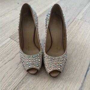 Embellished Peep-Toe Heels